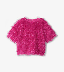 Rose Violet Fluffy Sweater Knit Top