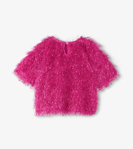 Rose Violet Fluffy Sweater Knit Top