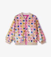 Load image into Gallery viewer, Pink Star Party Sequined Bomber Jacket