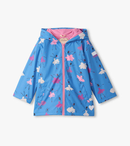 Azure Blue Ballet School Colour Changing Zip-Up Rain Jacket