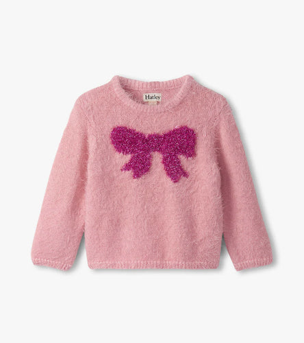 Shiny Bow Furry Sweater