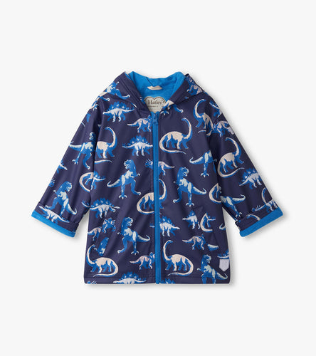 Patriot Blue Painted Dinos Colour Changing Zip-Up Rain Jacket