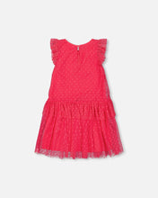Load image into Gallery viewer, Heart Mesh Jacquard Dress Hot Pink