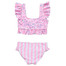 Load image into Gallery viewer, Pink Sea Frilled Crop Bikini