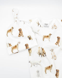 Golden Retrievers Newborn Hat & Gown
