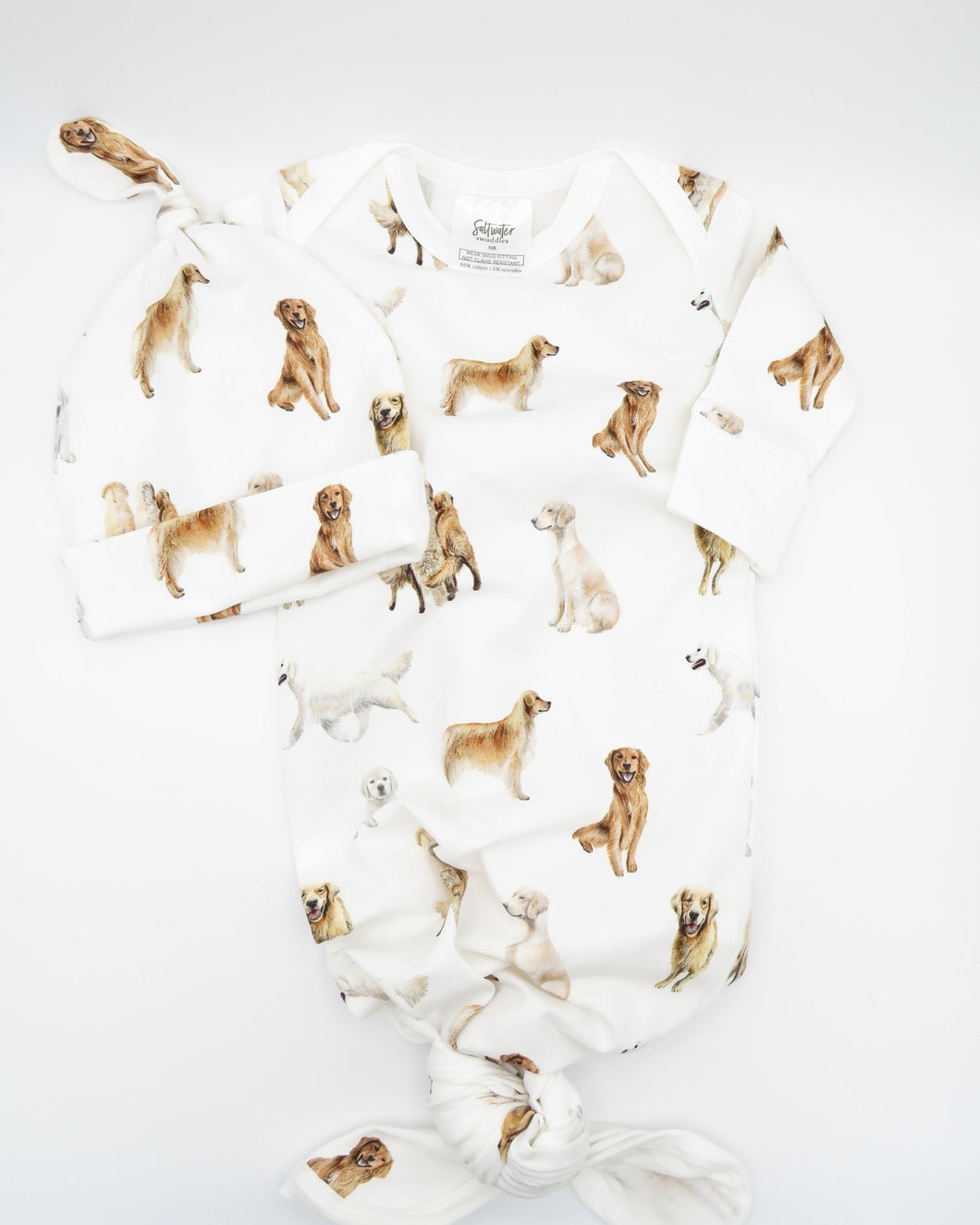 Golden Retrievers Newborn Hat & Gown