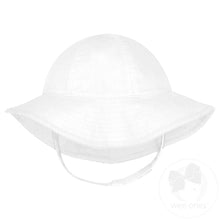 Load image into Gallery viewer, White Reversible Ruffle Brim Seersucker Sun Hat