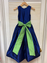 Load image into Gallery viewer, Royal Blue Sleeveless Dress with Green Sash