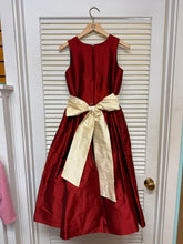 Load image into Gallery viewer, Red Sleeveless Dress with Ivory Sash