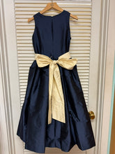 Load image into Gallery viewer, Navy Sleeveless Dress with Ivory Sash