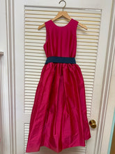 Load image into Gallery viewer, Fuschia Pink Sleeveless Dress with Navy Sash