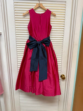 Load image into Gallery viewer, Fuschia Pink Sleeveless Dress with Navy Sash
