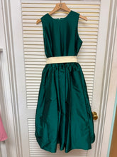 Load image into Gallery viewer, Hunter Green Sleeveless Dress with Ivory Sash