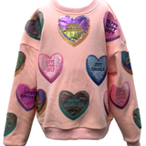 Light Pink Positive Candy Hearts Sweatshirt