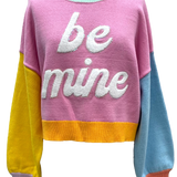 Kids Multi Pastel Colorblock Be Mine Sweater