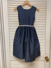 Load image into Gallery viewer, Dress with Sparkle Trim Waist- Navy