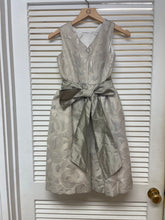 Load image into Gallery viewer, Gold Shimmer Circle Sleeveless Dress with Sash