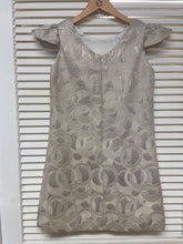 Load image into Gallery viewer, Gold Shimmer Circle A-line with Sleeves Dress