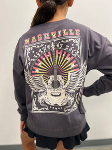 Nashville Graphic Print & Embroidery Sweatshirt