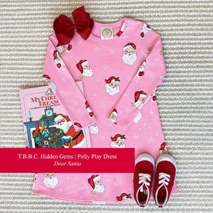 Long Sleeve Polly Play Dress Dear Santa & Hamptons Hot Pink