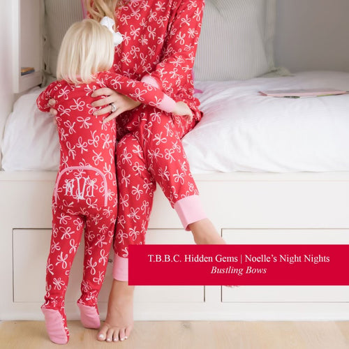 Noelle's Footed Night Night Bustling Bows & Hamptons Hot PInk