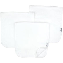 Load image into Gallery viewer, White Basics Burp Cloth Set 3pk