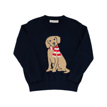 Load image into Gallery viewer, Issac&#39;s Intarsia Sweater Nantucket Navy with Dog