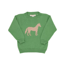 Load image into Gallery viewer, Isaac&#39;s Intarsia Sweater Grenada Green Horse