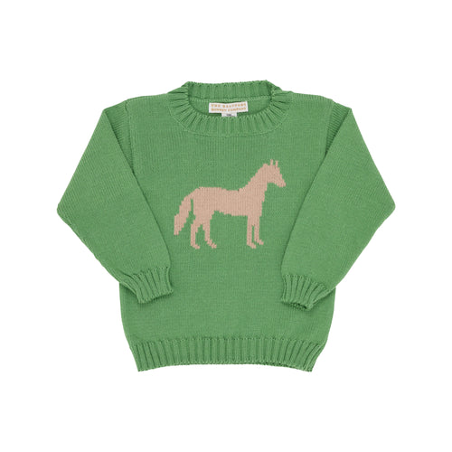Isaac's Intarsia Sweater Grenada Green Horse