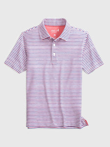 Rouge Red Warwick Jr. Stripe Performance Polo