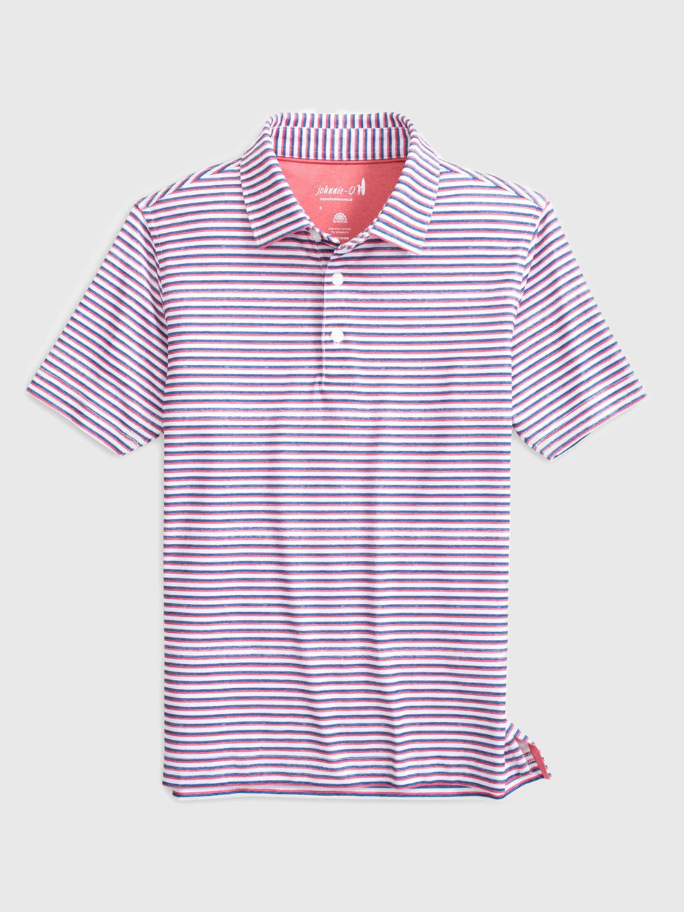 Rouge Red Warwick Jr. Stripe Performance Polo