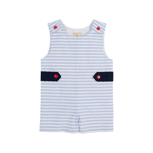 Jack Keene Jon Jon Park City Periwinkle Stripe with Nantucket Navy & Richmond Red Buttons