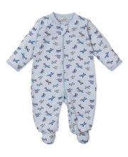 Load image into Gallery viewer, Light Blue Air Adventures Zip Footie
