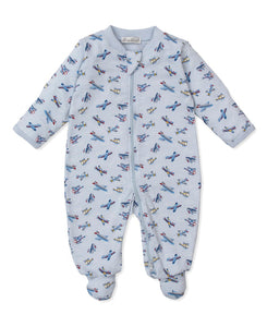Light Blue Air Adventures Zip Footie