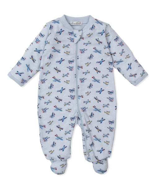 Light Blue Air Adventures Zip Footie