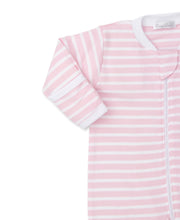 Load image into Gallery viewer, Team Stripes Pink Zip Footie