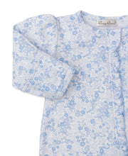 Load image into Gallery viewer, Light Blue Old English Roses Zip Footie