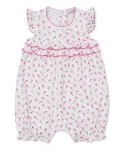 Multicolored Tulip Blossoms Short White Playsuit