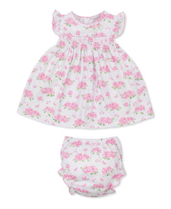 Pink Heavenly Hydrangeas Woven Dress Set