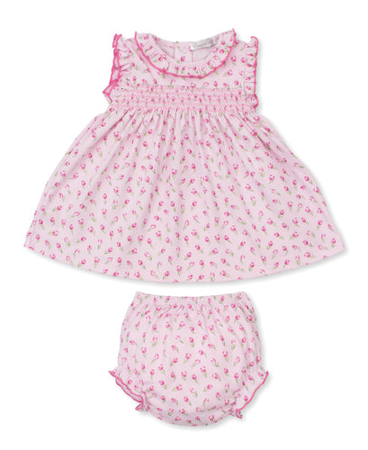 Pink Tulip Blossoms Pink Smocked Dress Set
