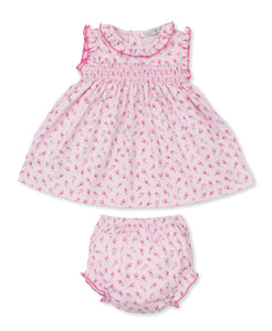 Pink Tulip Blossoms Pink Smocked Dress Set