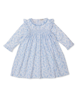 Light Blue Old English Roses Toddler Dress