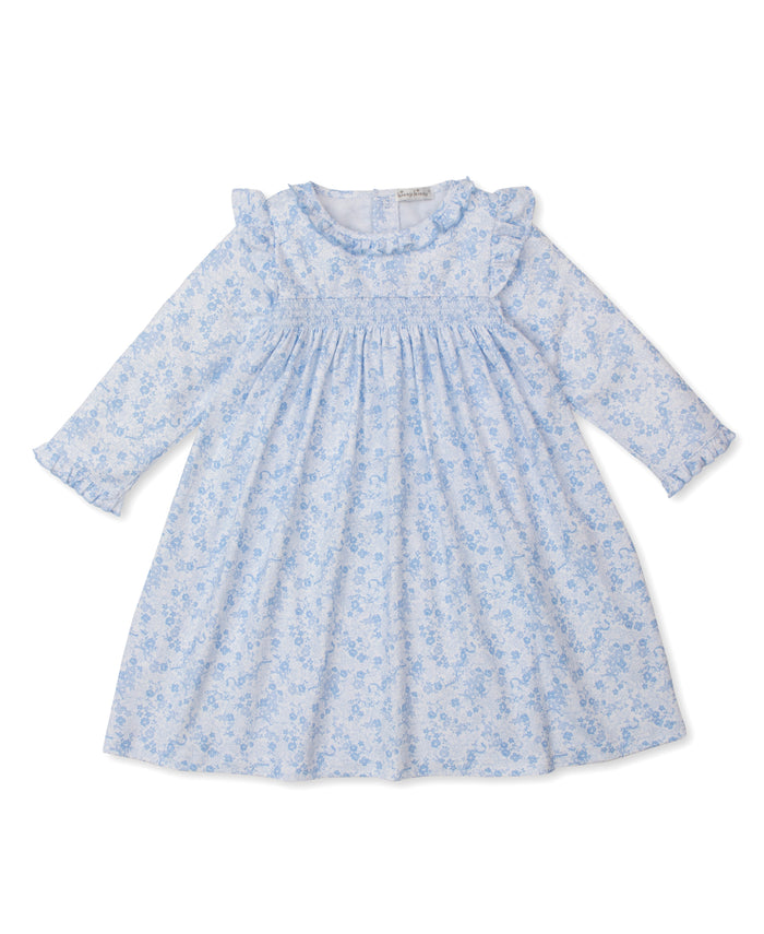 Light Blue Old English Roses Toddler Dress