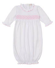 Load image into Gallery viewer, CLB Summer 25 White &amp; Pink Hand Smocked Sack