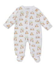 Load image into Gallery viewer, Brown Honey Bear Cub Print Zip Footie