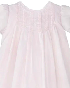 Lace Embroidered Pink Heirloom Girls Daygown