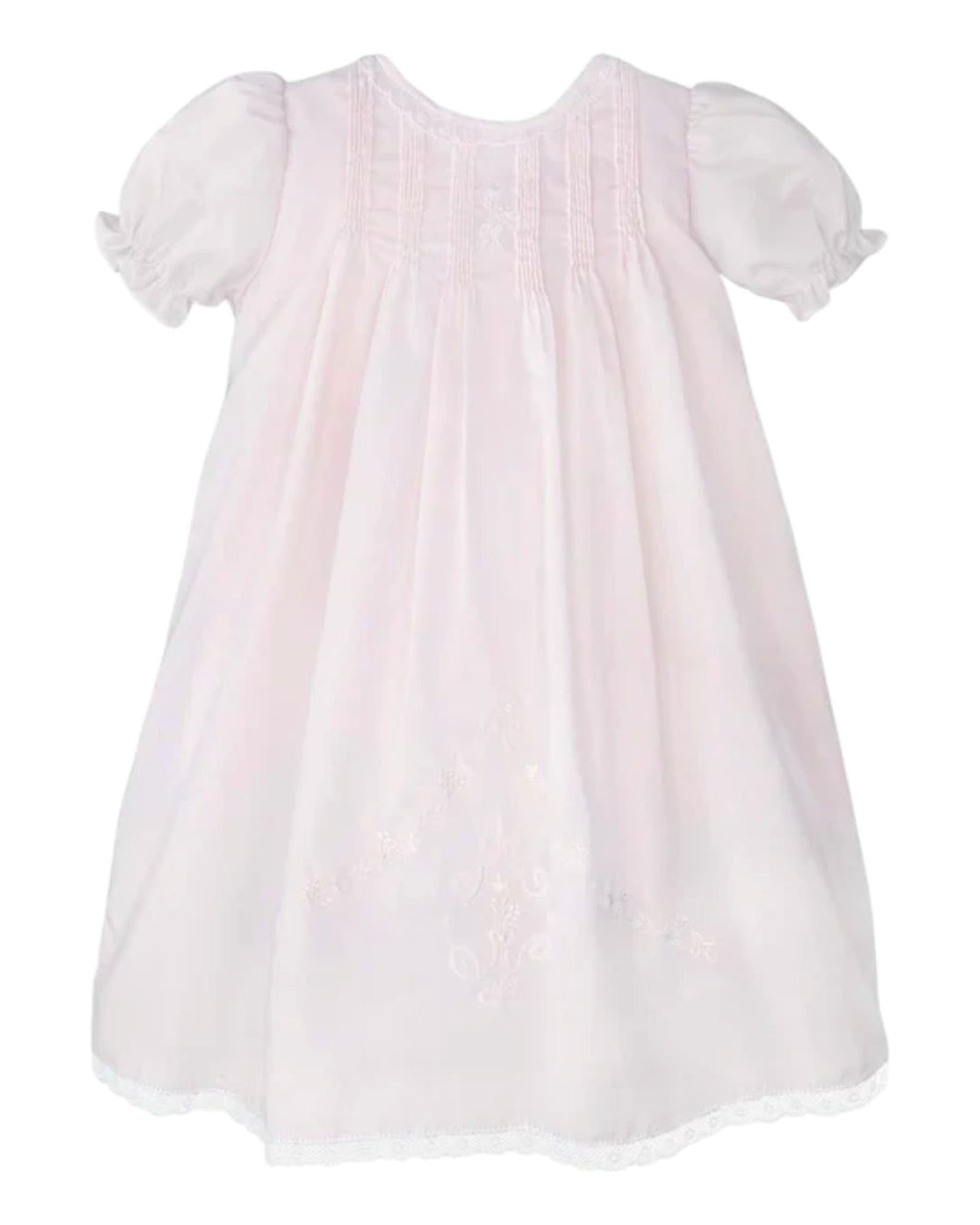 Lace Embroidered Pink Heirloom Girls Daygown