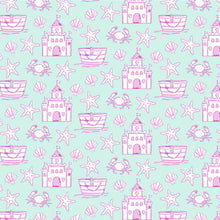 Load image into Gallery viewer, Pink Sandcastles Parker Zipper Pajamas