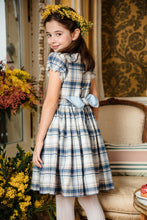 Load image into Gallery viewer, Lilibeth Blue Tartan Flannel Smocked Dress