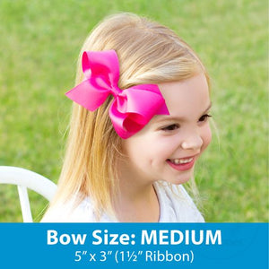 Medium Golf Cart Print Grosgrain Hair Bow